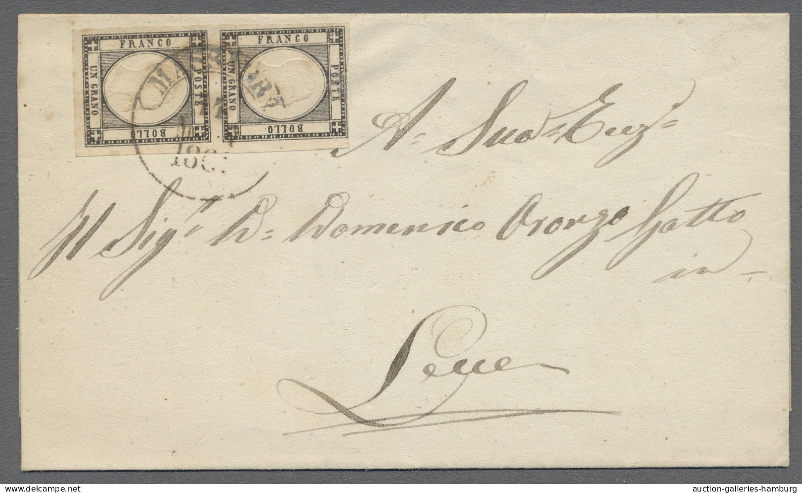 Cover Italy: Mi.No. 1a Used On A Complete Newspaper, No.3 Vertical Pair On Cover From - Marcophilie