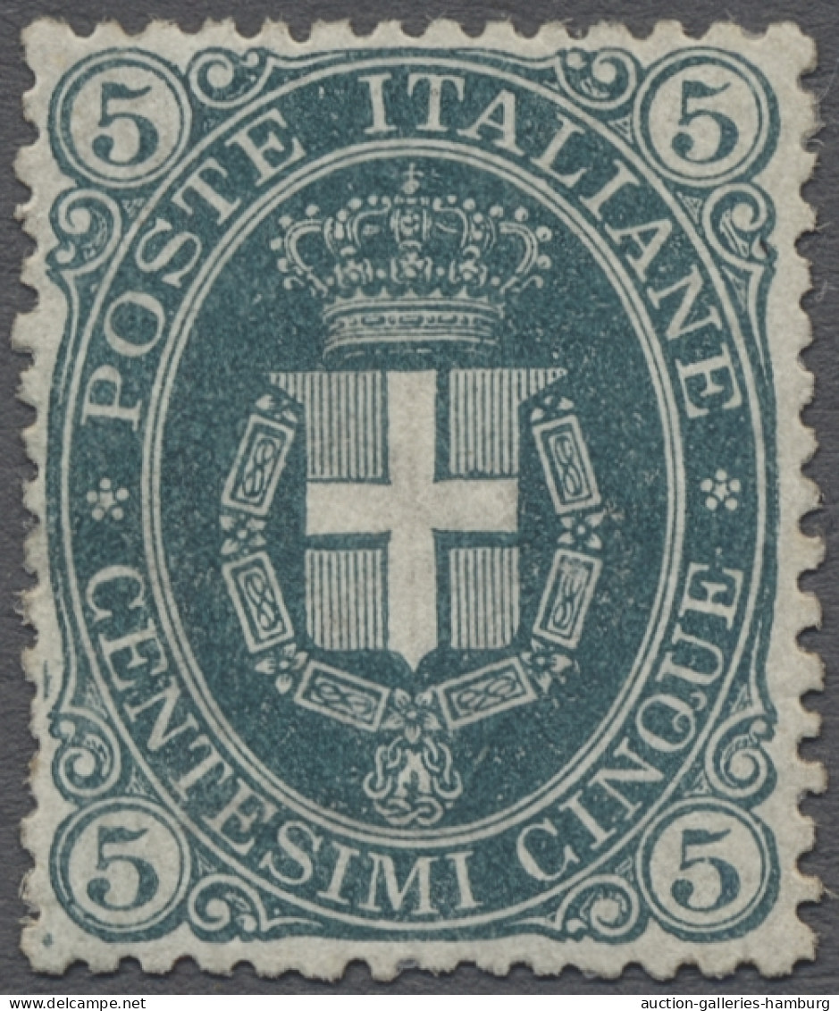 * Italy: 1889, Wappen, Umschrift Weiß Auf Farbigem Grund, 5 C. Dunkelgrün, Sauber - Neufs