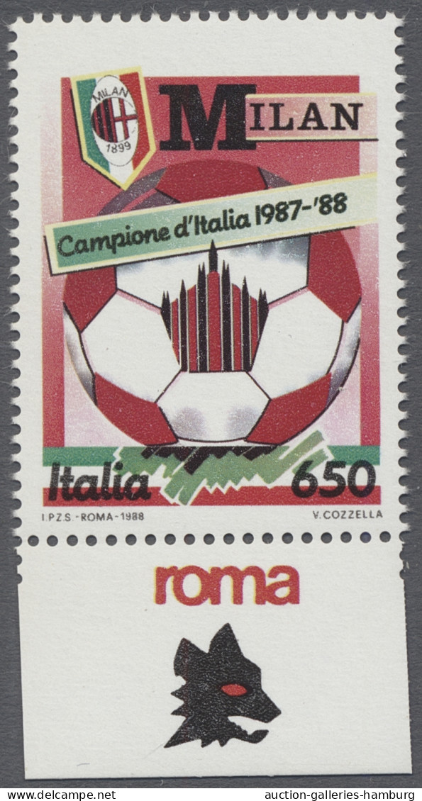 ** Italy: 1988, AC Mailand Italienischer Fußballmeister ("Scudetto Al Milan"), 650 - 1991-00: Mint/hinged