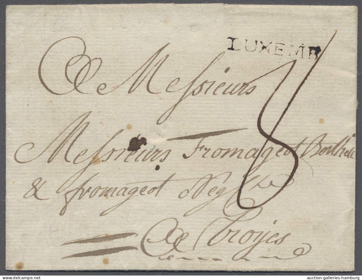 Cover Luxembourg -  Pre Adhesives  / Stampless Covers: 1767-1789, "LUXEMB", Fünf Brief - ...-1852 Préphilatélie