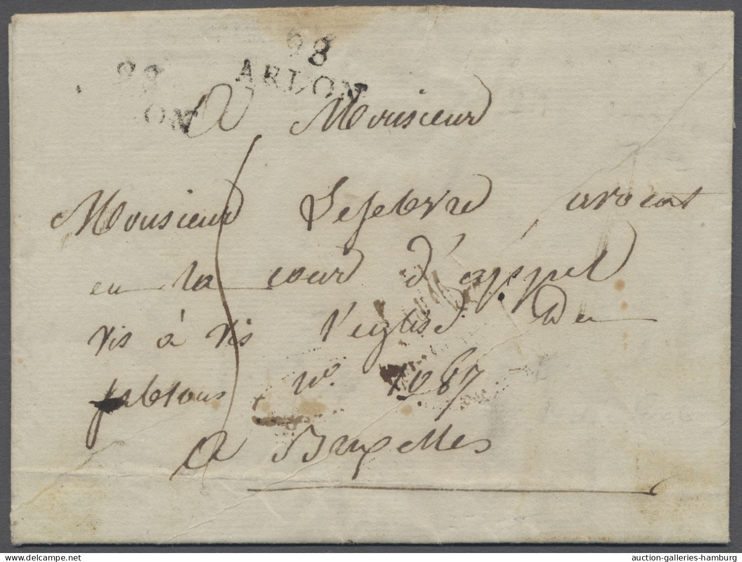 Cover Luxembourg -  Pre Adhesives  / Stampless Covers: 1806, "98 ARLON", Zweizeiler Au - ...-1852 Prefilatelia