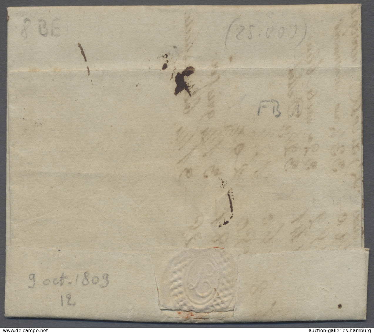 Cover Luxembourg -  Pre Adhesives  / Stampless Covers: 1809, "98 BASTOGNE", Zweizeiler - ...-1852 Vorphilatelie