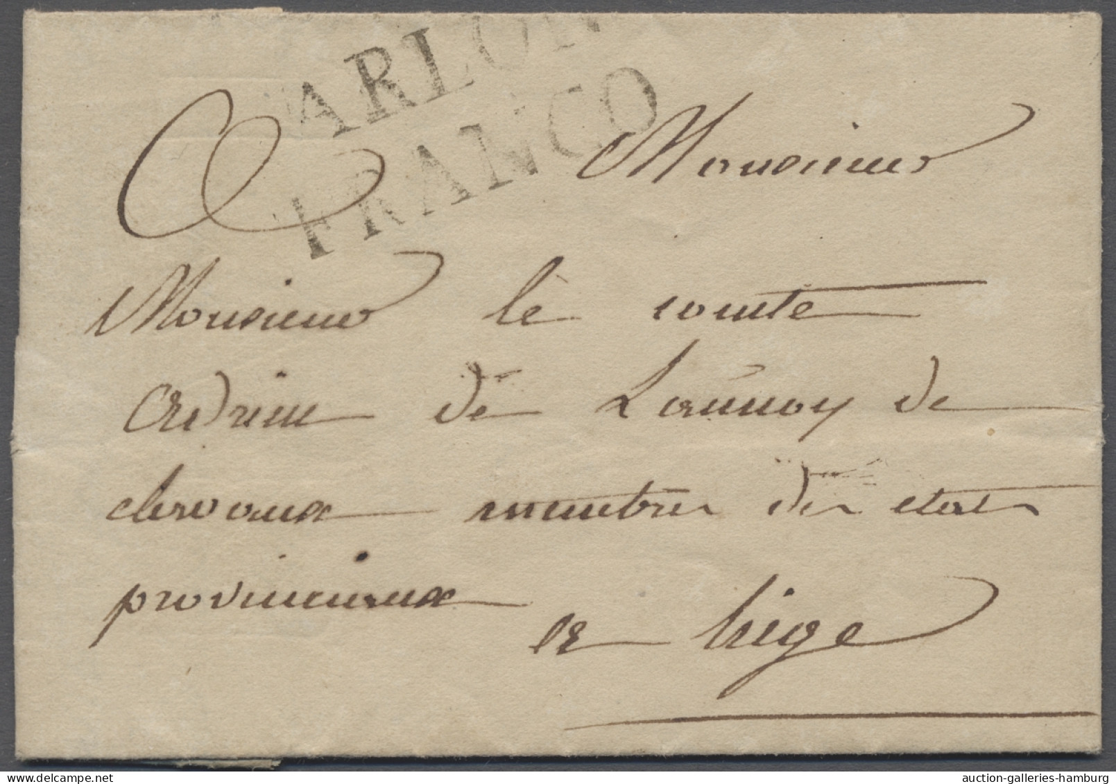 Cover Luxembourg -  Pre Adhesives  / Stampless Covers: 1826ff., "ARLON / FRANCO", Absc - ...-1852 Prephilately
