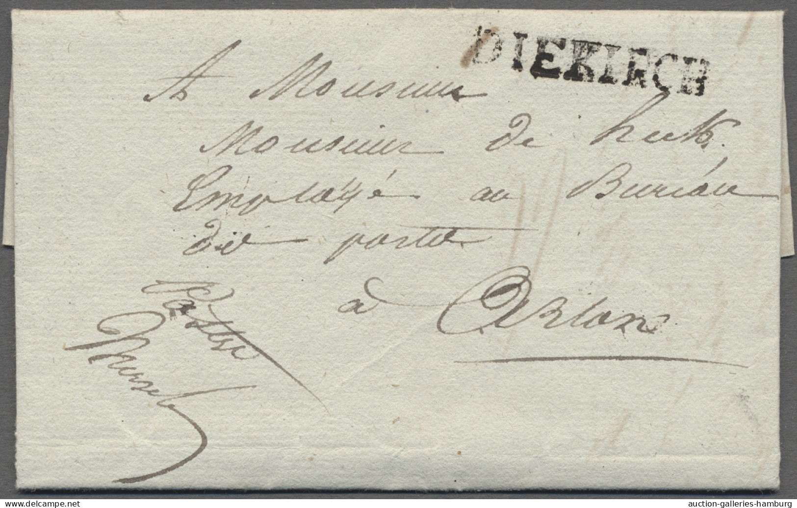 Cover Luxembourg -  Pre Adhesives  / Stampless Covers: 1832, DIEKIRCH, Einzeiler 34 X - ...-1852 Prephilately