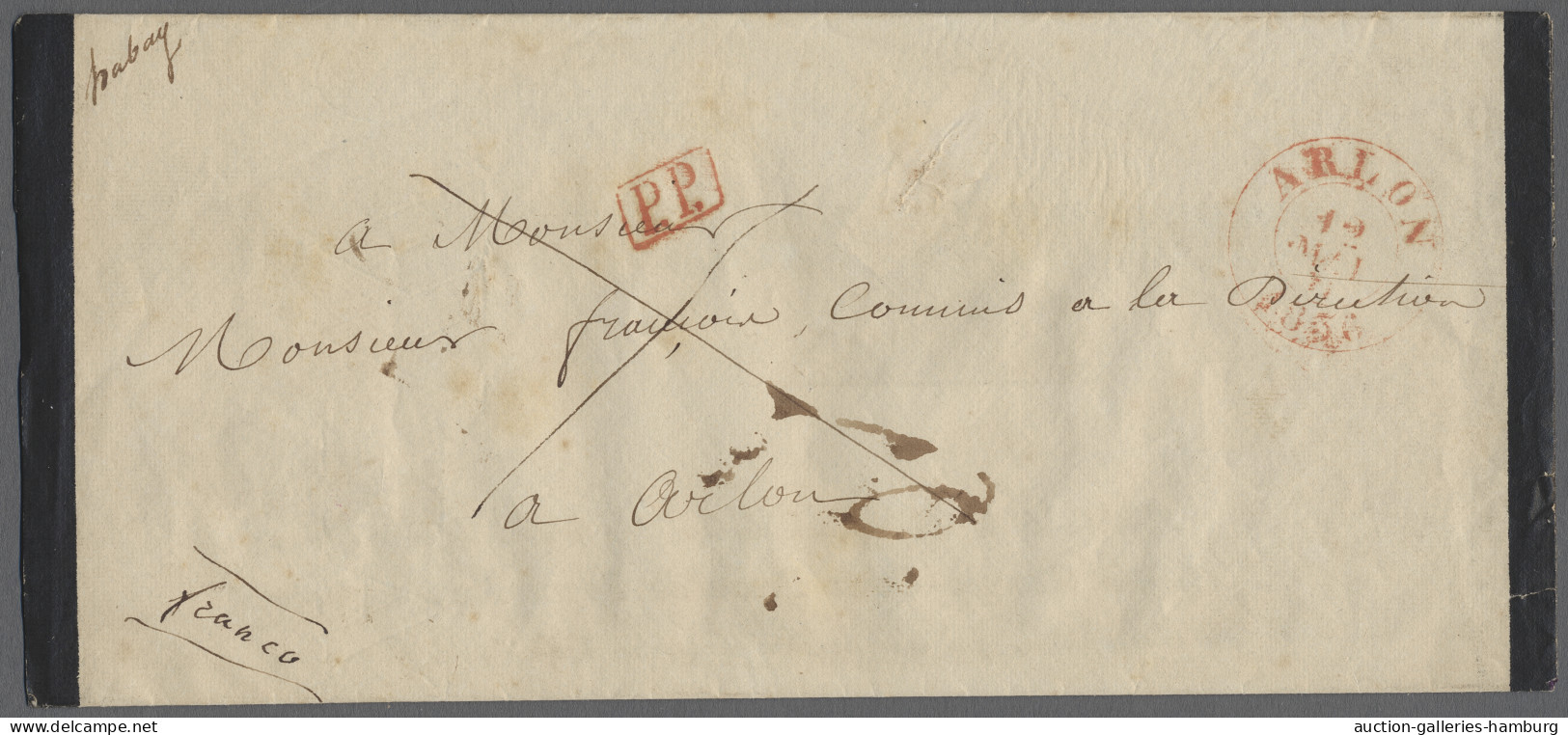 Cover Luxembourg -  Pre Adhesives  / Stampless Covers: 1836, HABAY-LA-NEUVE, Handschri - ...-1852 Voorfilatelie