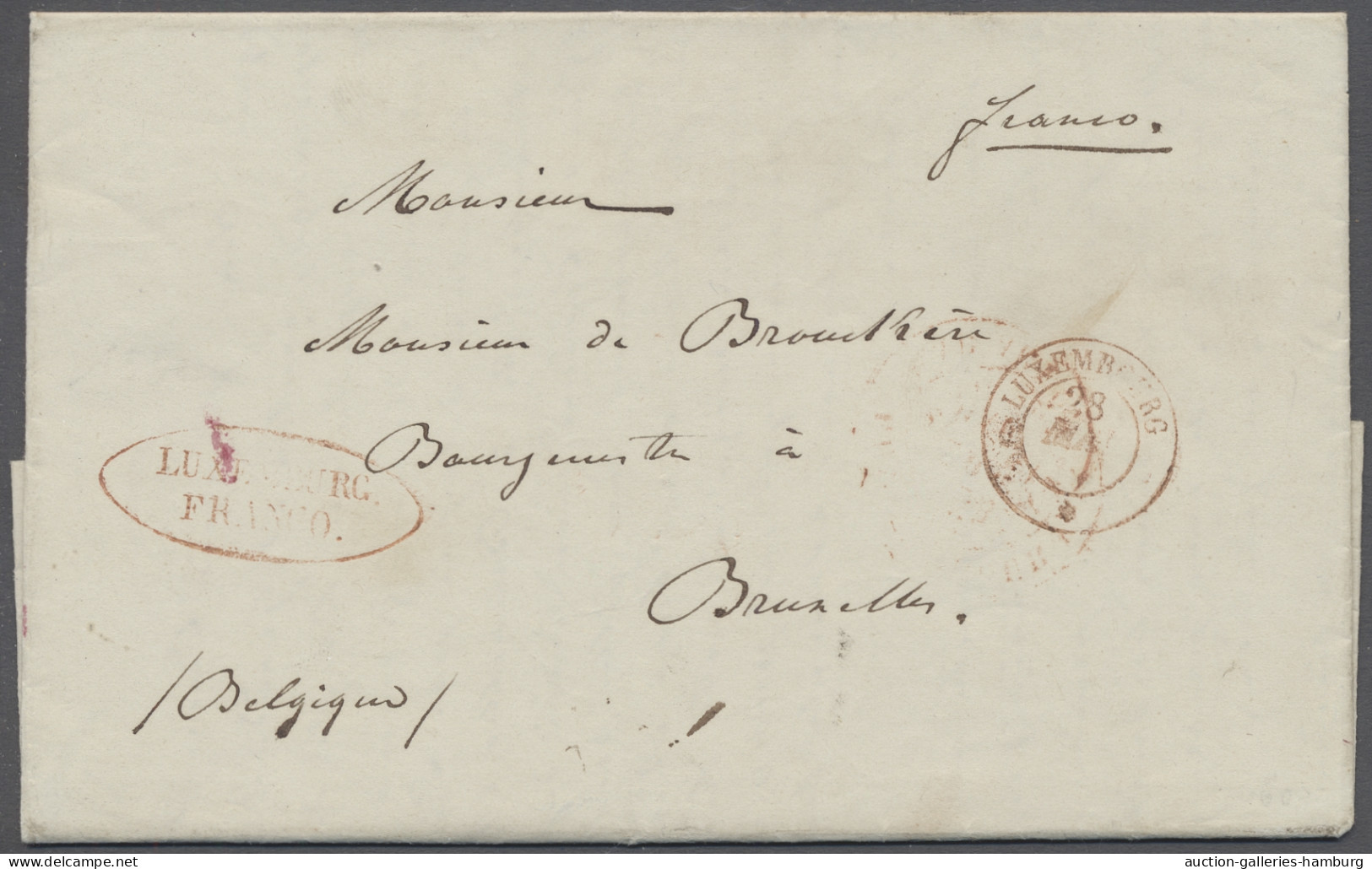 Cover Luxembourg -  Pre Adhesives  / Stampless Covers: 1844-1851, "LUXEMBOURG", "LUXEM - ...-1852 Prefilatelia