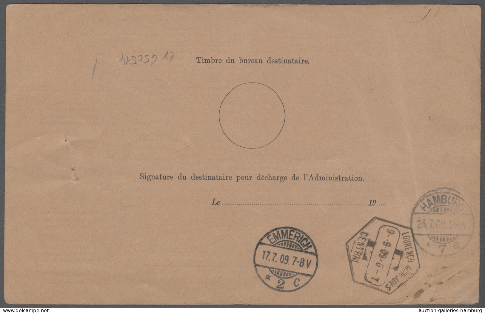 Cover Netherlands: 1909, Cpl. Parcel Card From UTRECHT Bearing 25c, 50c And 1g. (x2) T - Brieven En Documenten