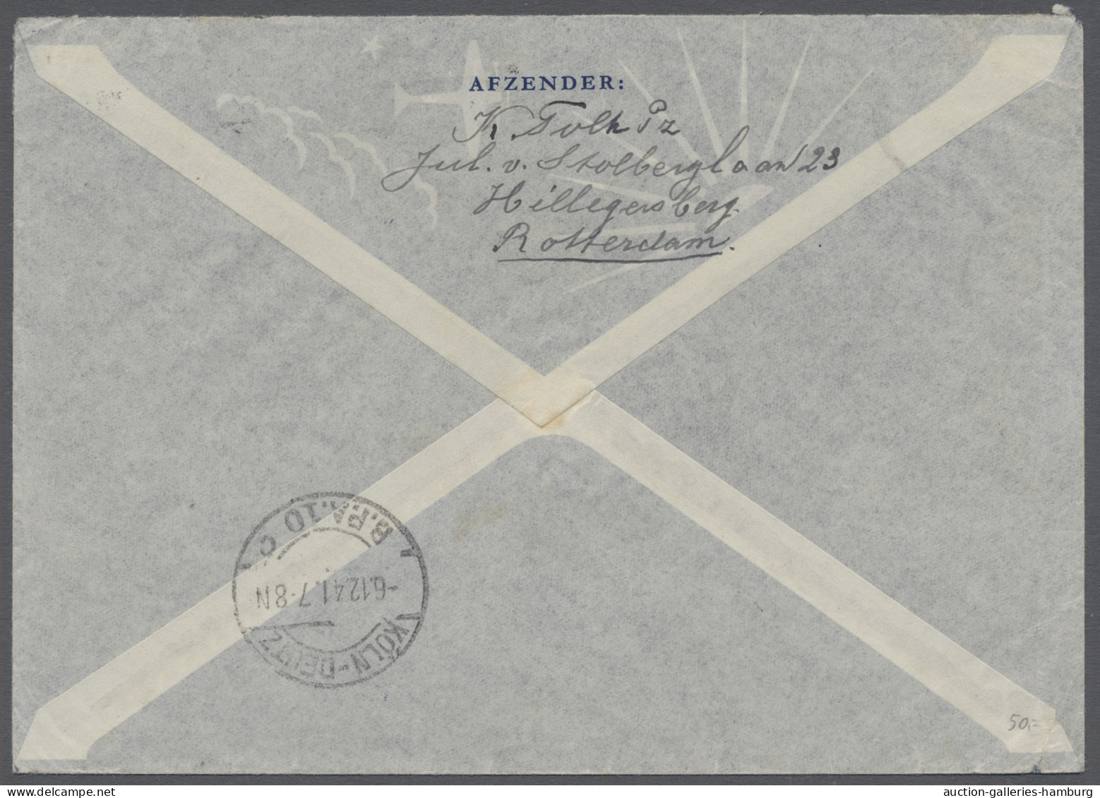 Cover Netherlands - Specialities: POSTSPERRE; 1941, Partie Von 2 Luftpostbriefen Aus D - Andere & Zonder Classificatie