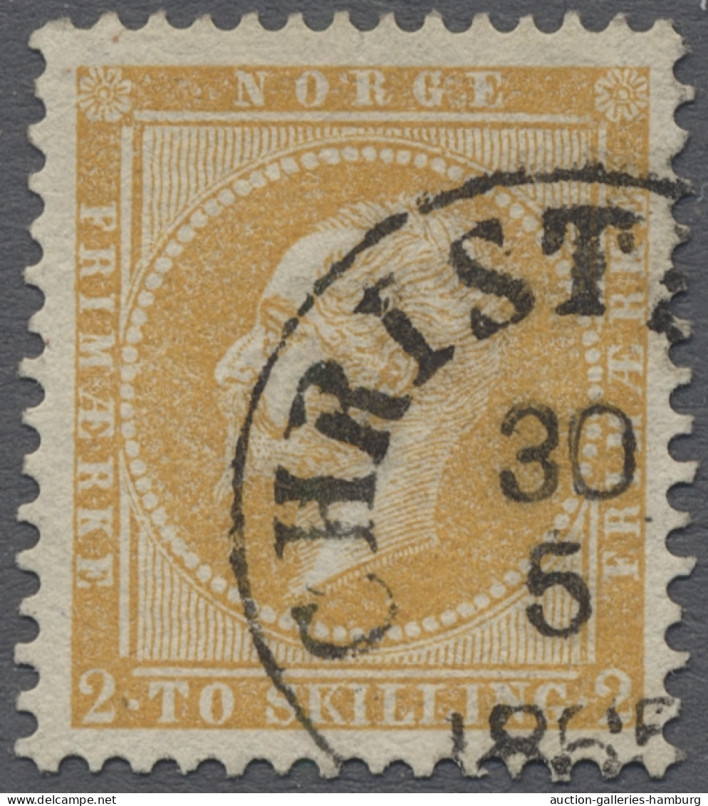 O Norway: 1856, King Oskar I Complete Issue Of All Four Values With (different) To - Gebraucht