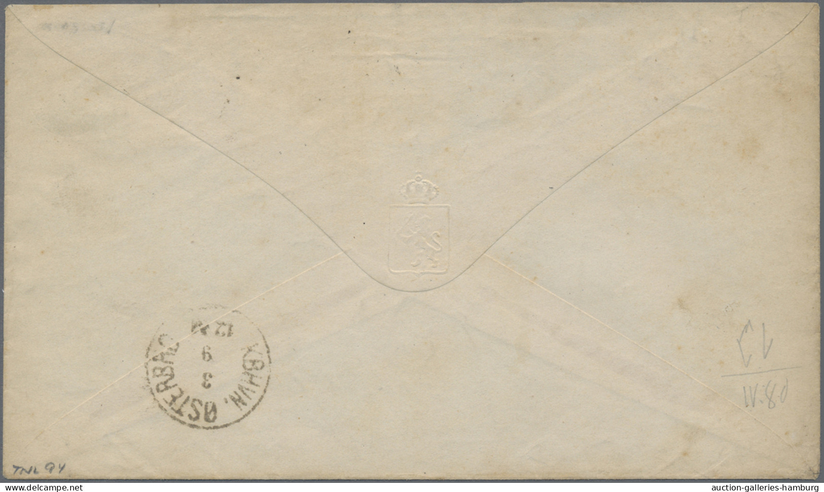 GA Norway - Postal Stationery: 1880, Postal Stationery Envelope 5 øre Ultramarine U - Entiers Postaux