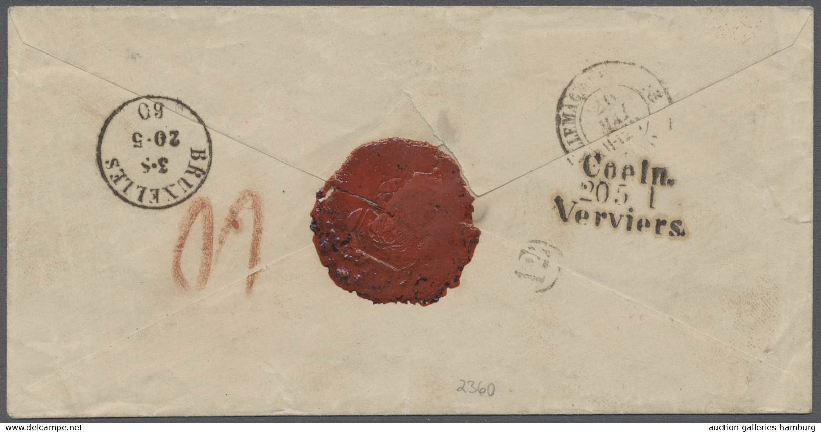 Brf. Österreich: 1860, HÜTTELDORF, Selt. Postablagestempel Auf Feinem Brief Mit 10+15 - Briefe U. Dokumente