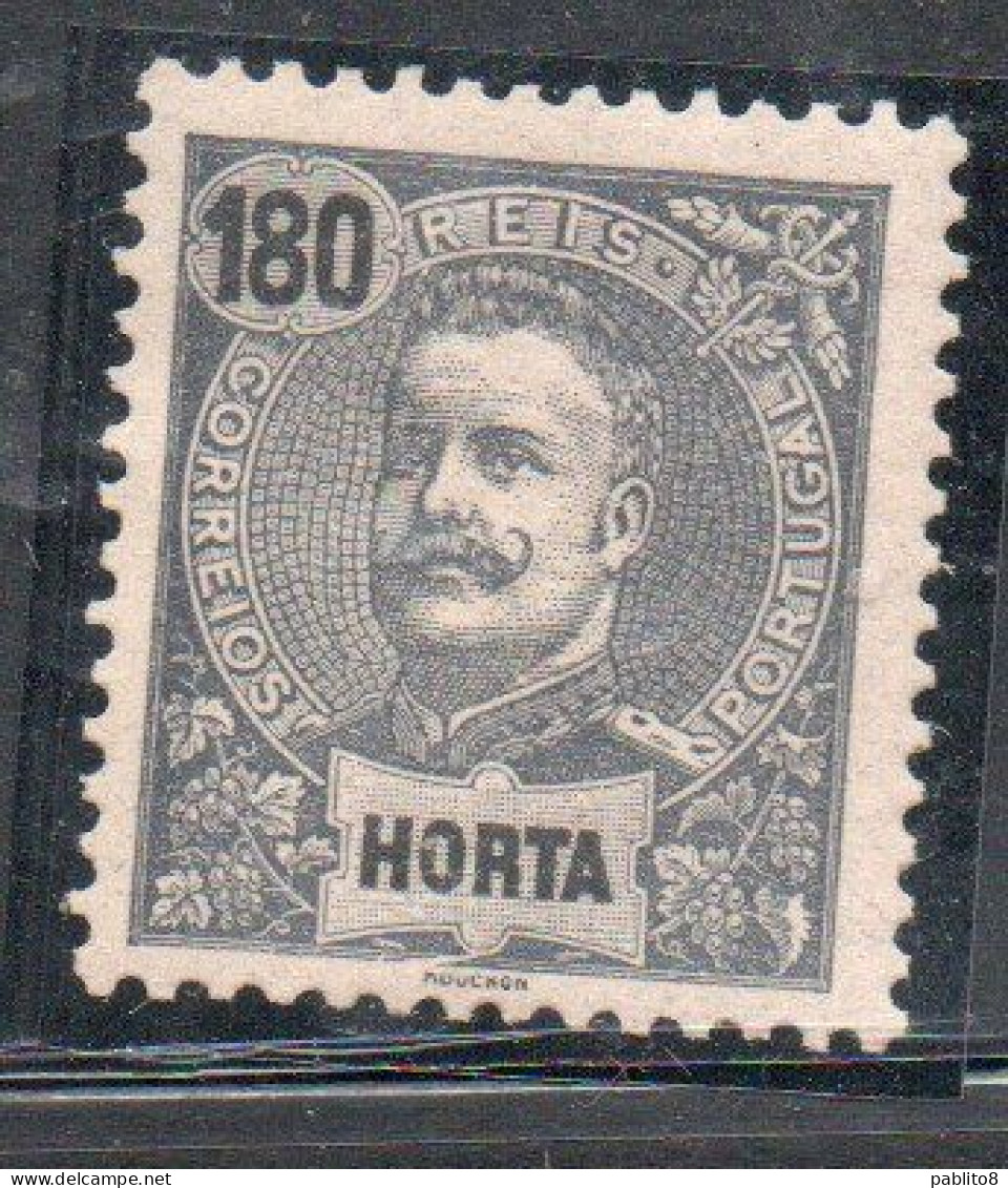 HORTA PORTUGUESE INDIA INDE PORTOGHESE AZORES AZZORRE 1897 1905 KING CARLOS OVERPRINTED 180r MH - Altri & Non Classificati