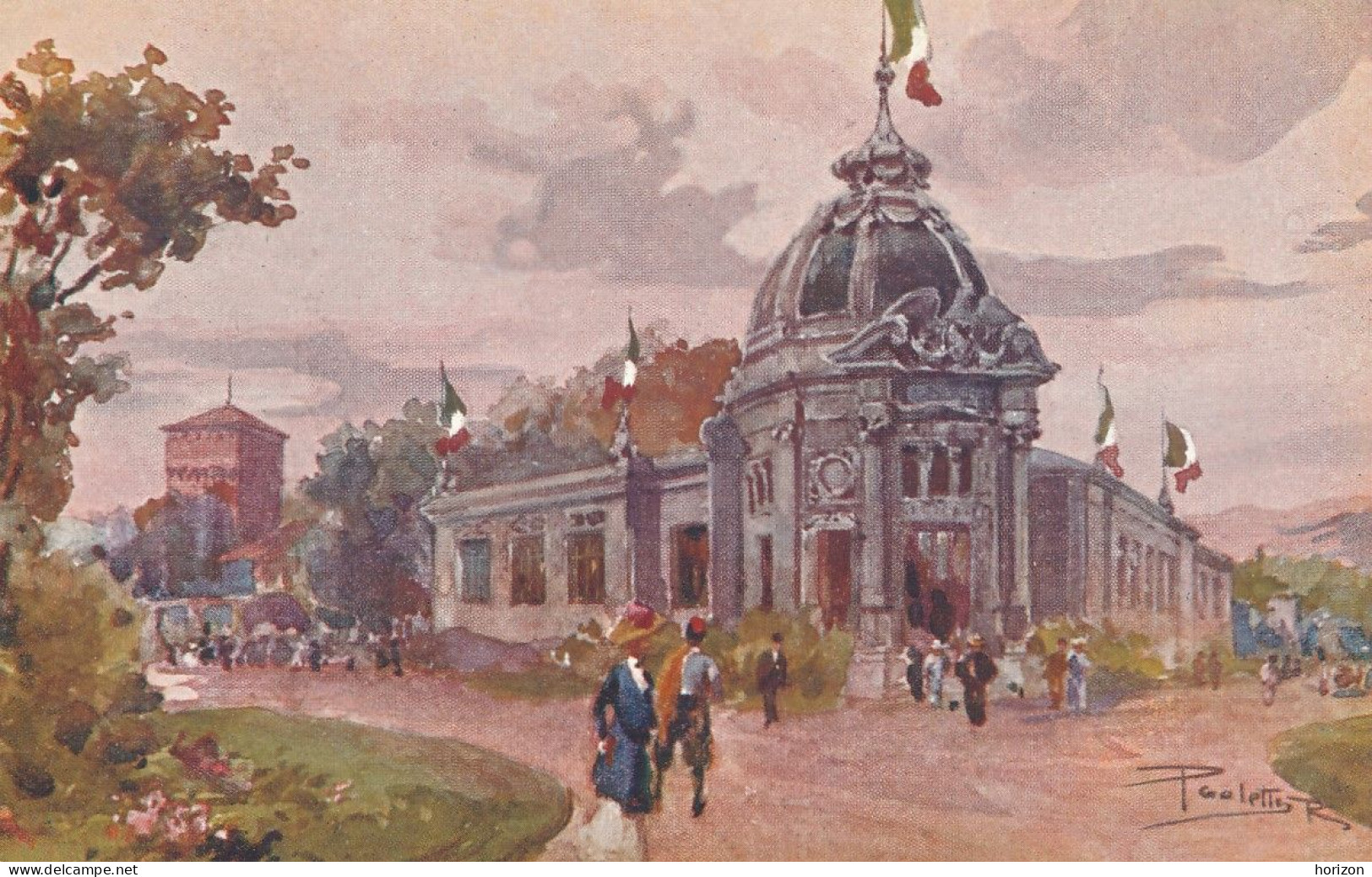 2f.581  TORINO - Esposizione Internazionale 1911 - Padiglione Regia Manifattura Tabacchi  - Illustrata Riccardo Paoletti - Exposiciones