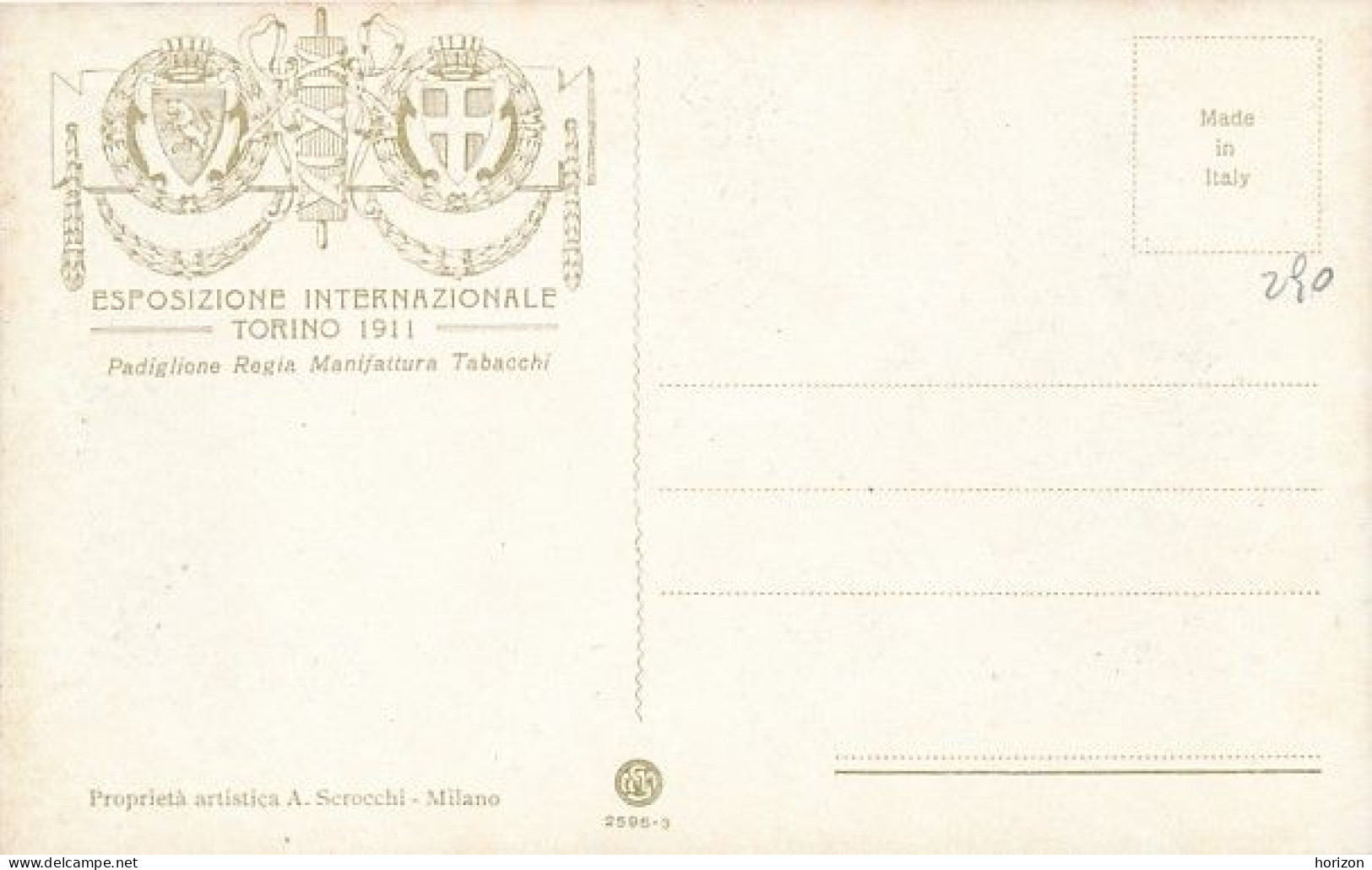 2f.581  TORINO - Esposizione Internazionale 1911 - Padiglione Regia Manifattura Tabacchi  - Illustrata Riccardo Paoletti - Expositions