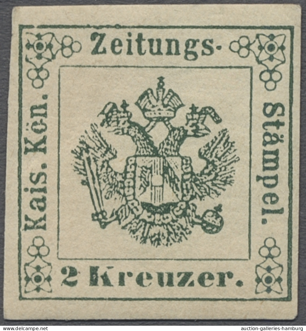 ** Österreich - Zeitungsstempelmarken: 1873, Zeitungsstempelmarke 2 Kr. Grün Im Sog - Zeitungsmarken