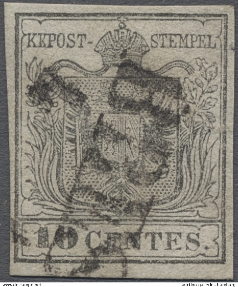 O Österreich - Lombardei Und Venetien: 1850, Freimarke 10 Centes Silbergrau (Erstd - Lombardy-Venetia