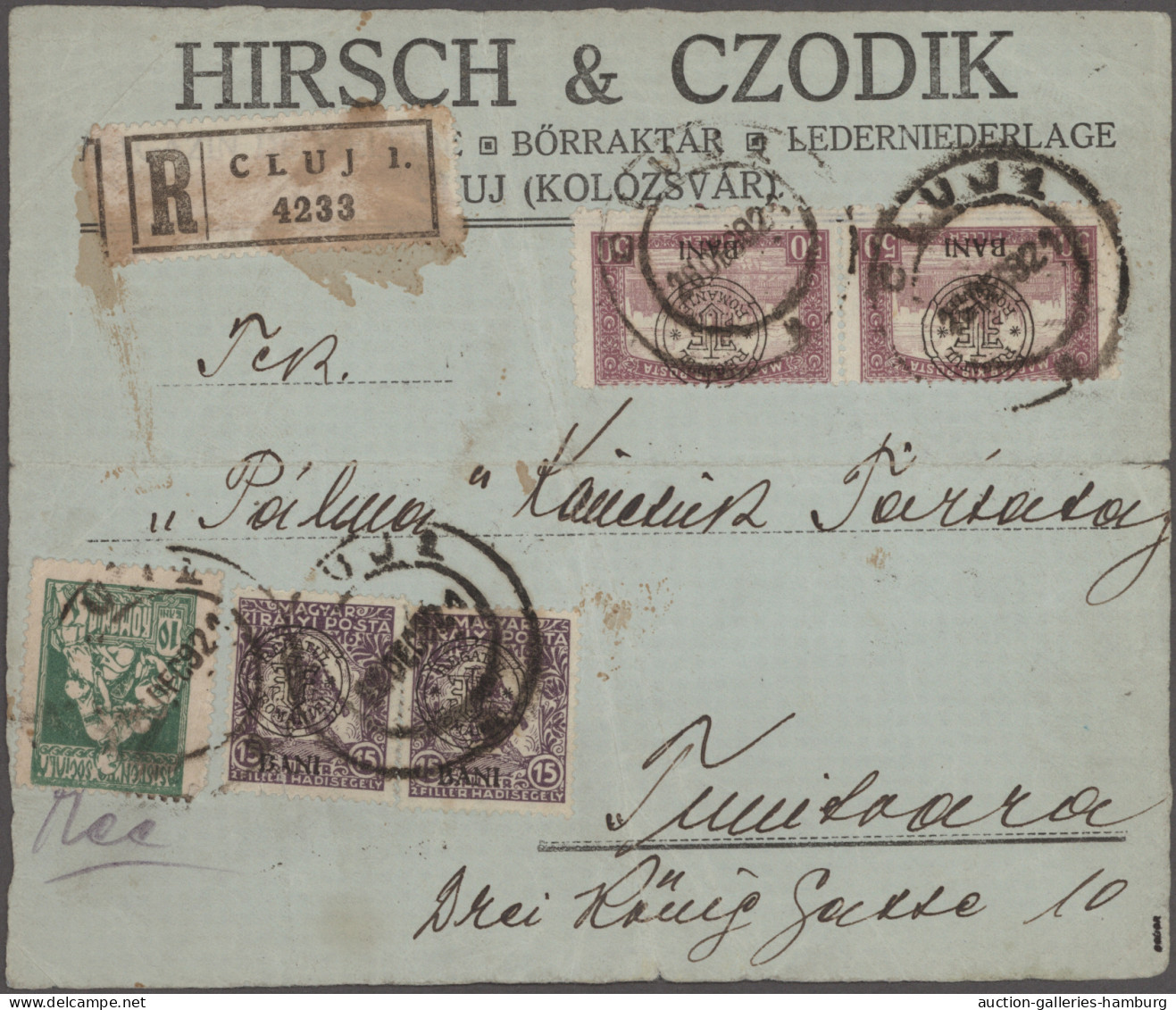 On Piece Romania: 1921, War Relief 15b. Violet (2), Parliament 50b. Lilac Horiz. Pair In - Sonstige & Ohne Zuordnung