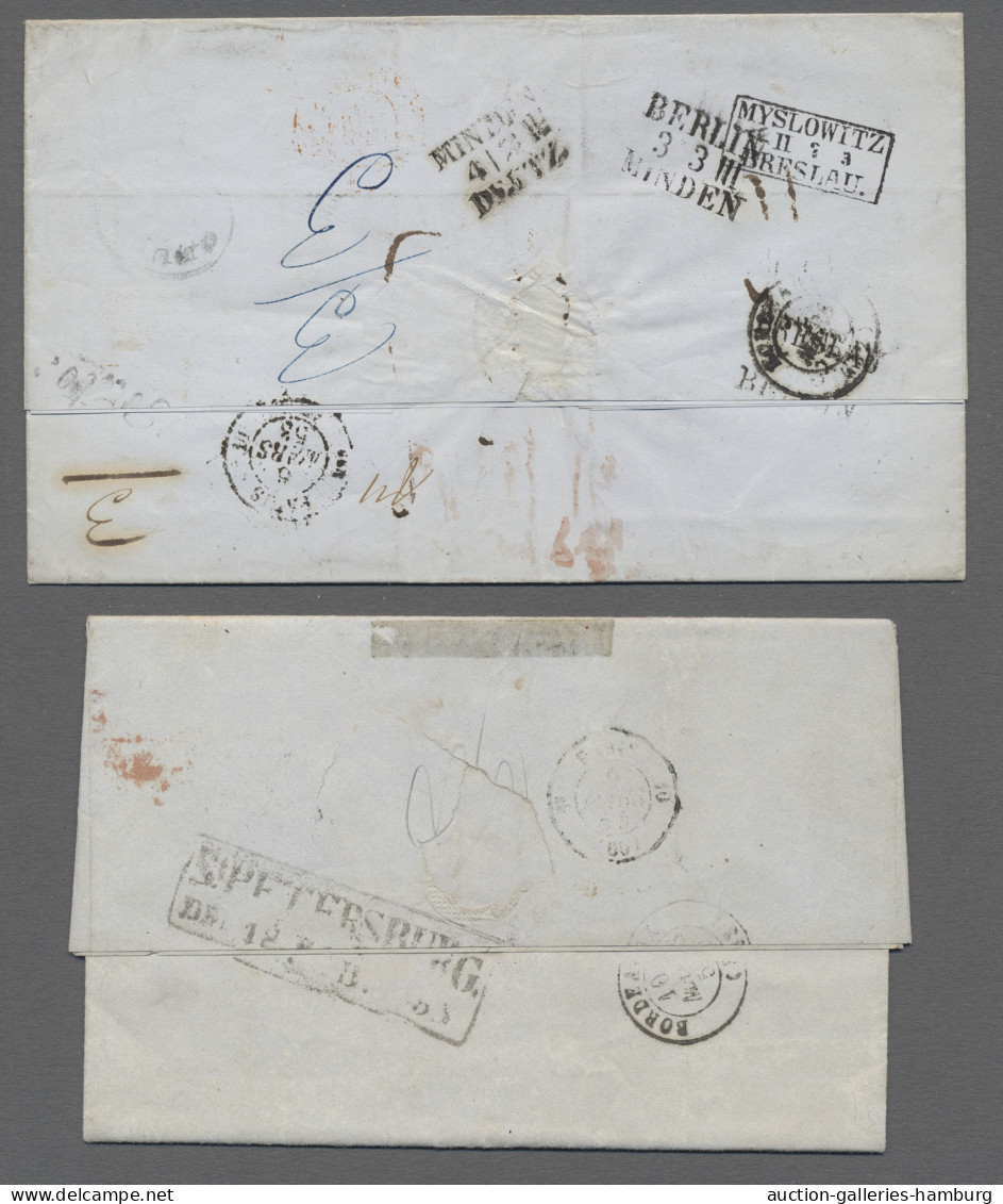Cover Russia -  Pre Adhesives  / Stampless Covers: 1853-1871, 7 ELs From Odessa Or St. - ...-1857 Vorphilatelie