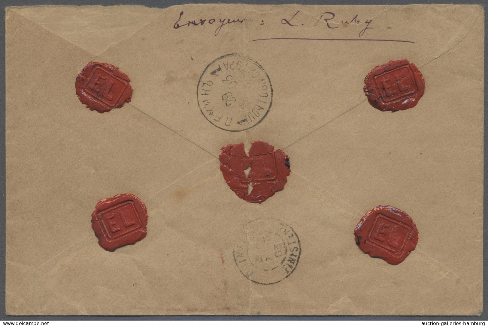 Cover Russian Post In China: 1903, Registered Letter From PEKING To France Bearing 10k - Chine