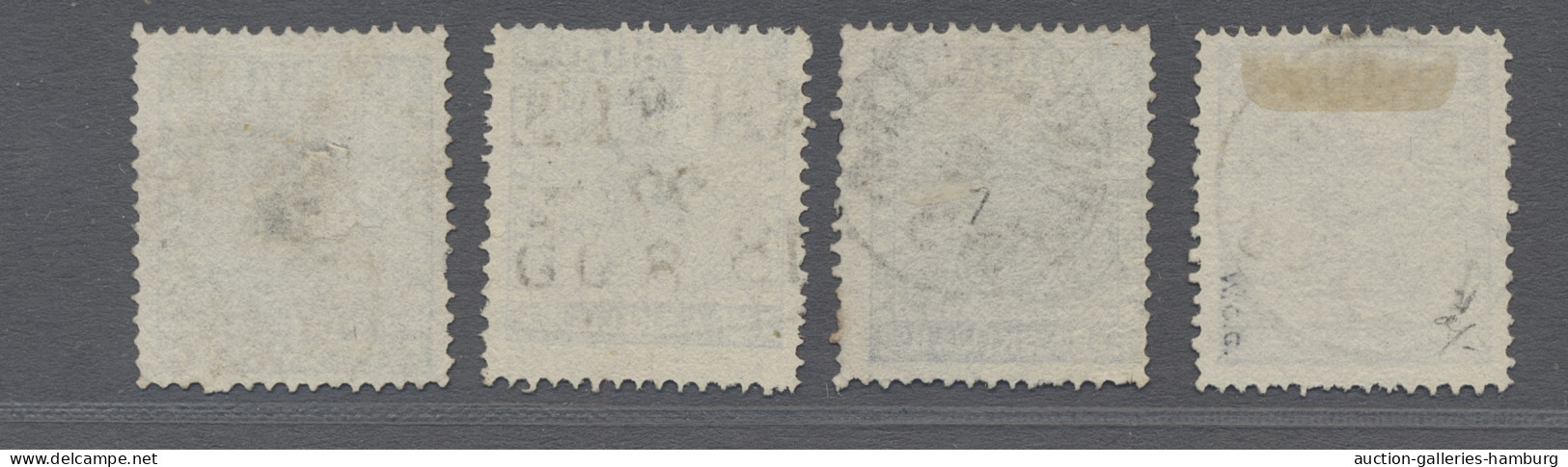 O/Cover Sweden: 1855, 4sk Blue, Four Singles In Different Shades Plus A Small EL From HE - Brieven En Documenten