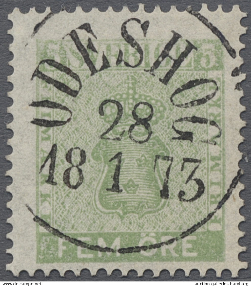 O Sweden: 1858, 5 Oere, 10 Choice Copies Showing Many Different Colour Shades Incl - Used Stamps
