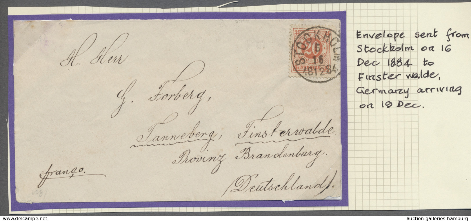 Cover Sweden: 1875, Apr 8, Letter From Malmö To Hamburg, Germany At A Rate Of 27 Öre ( - Lettres & Documents
