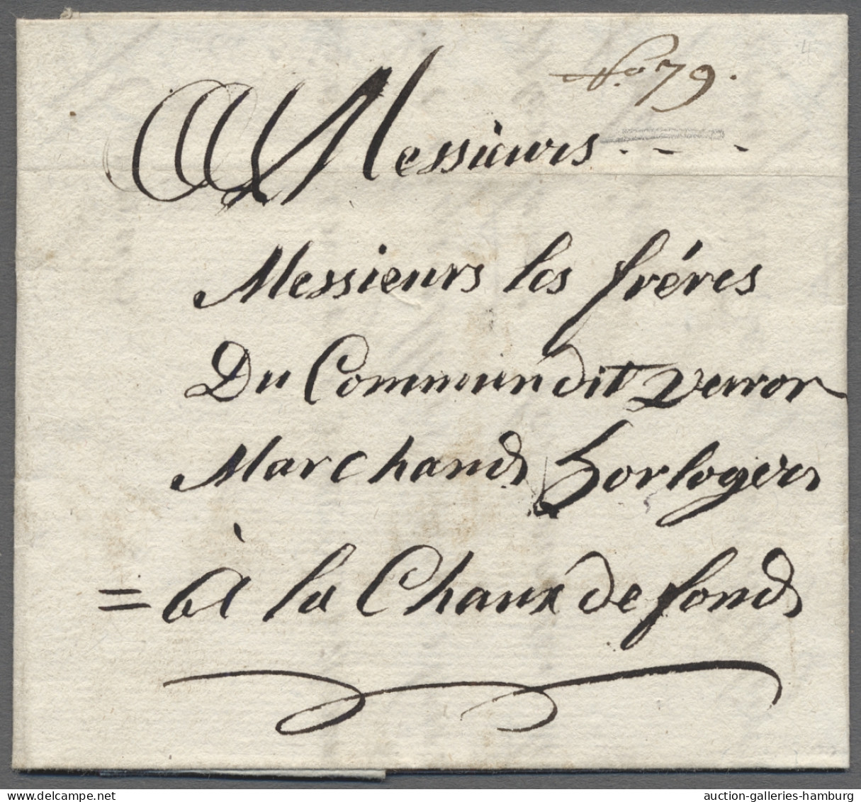 Brf. Schweiz - Vorphilatelie: 1786, Brief Aus BREVINE (Kanton Neuenburg) Nach La Chau - ...-1845 Préphilatélie
