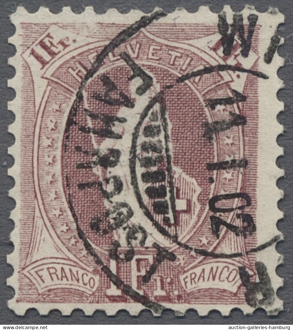 O Schweiz: 1901-03, Sitzende Helvetia 40c Grau Gezähnt 11 1/2:12 Mit Starker Waage - Used Stamps