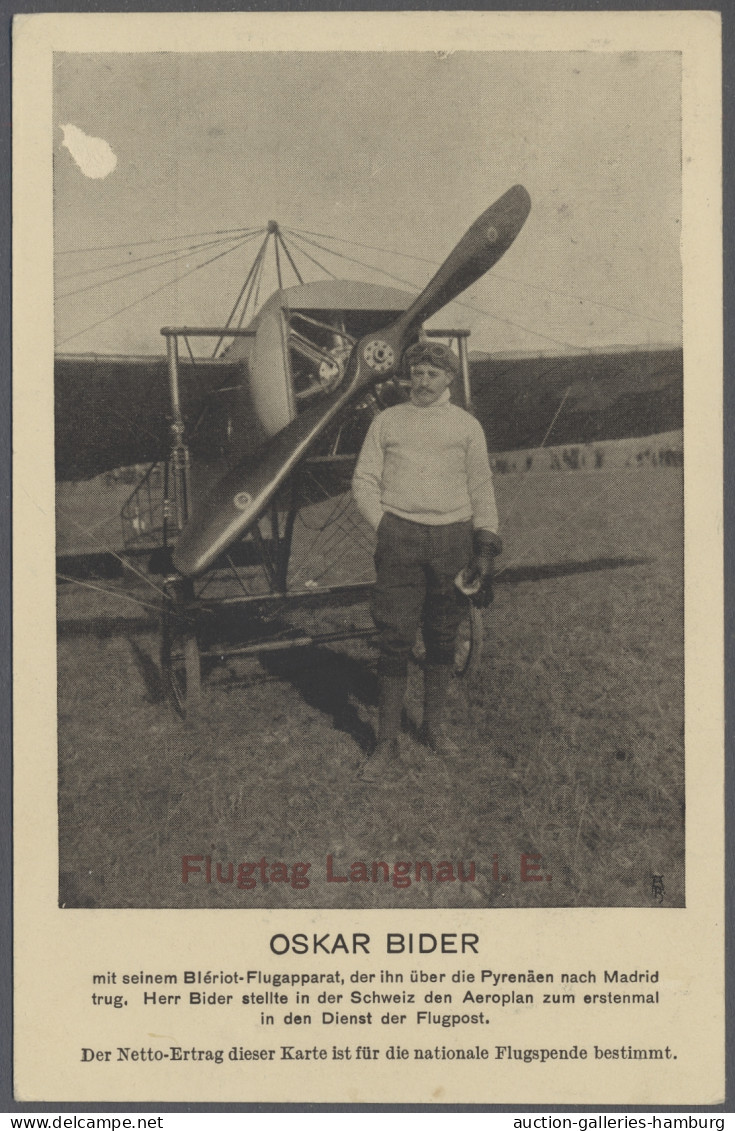 Flugpost Schweiz - Halbamtliche Flugmarken: 1913, Flugpost Langnau (im Emmental) -Bern, 5 - Other Documents