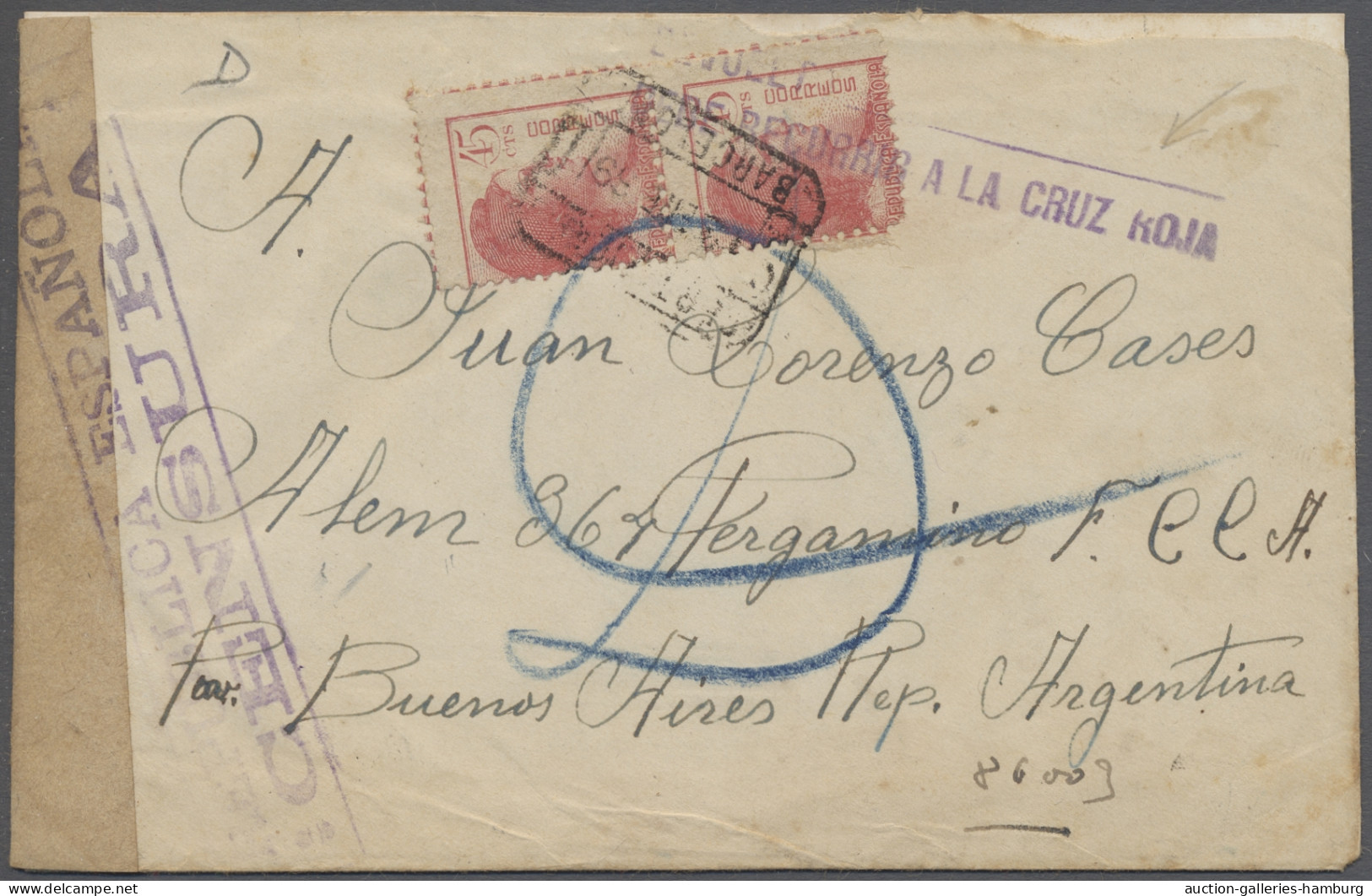 Cover Spain: 1936-39, Vier Briefe Spanisches Rotes Kreuz, Einmal Durch Vermittlung Des - Lettres & Documents