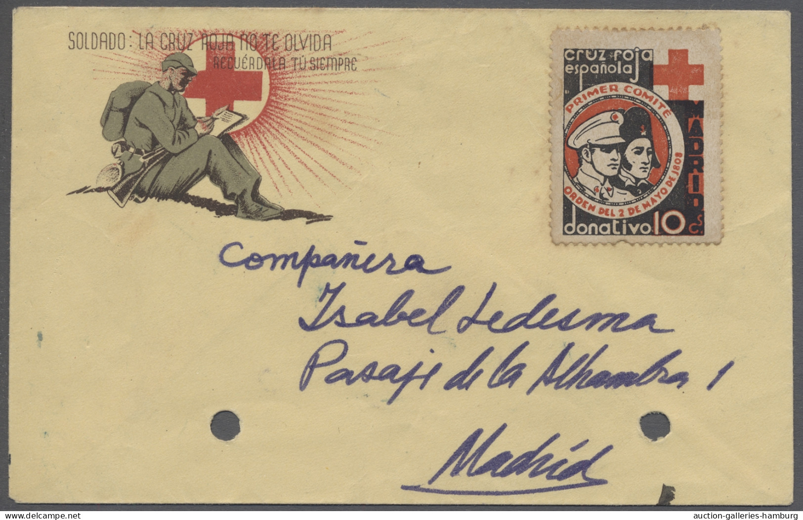 Cover Spain: 1936-39, Vier Briefe Spanisches Rotes Kreuz, Einmal Durch Vermittlung Des - Covers & Documents