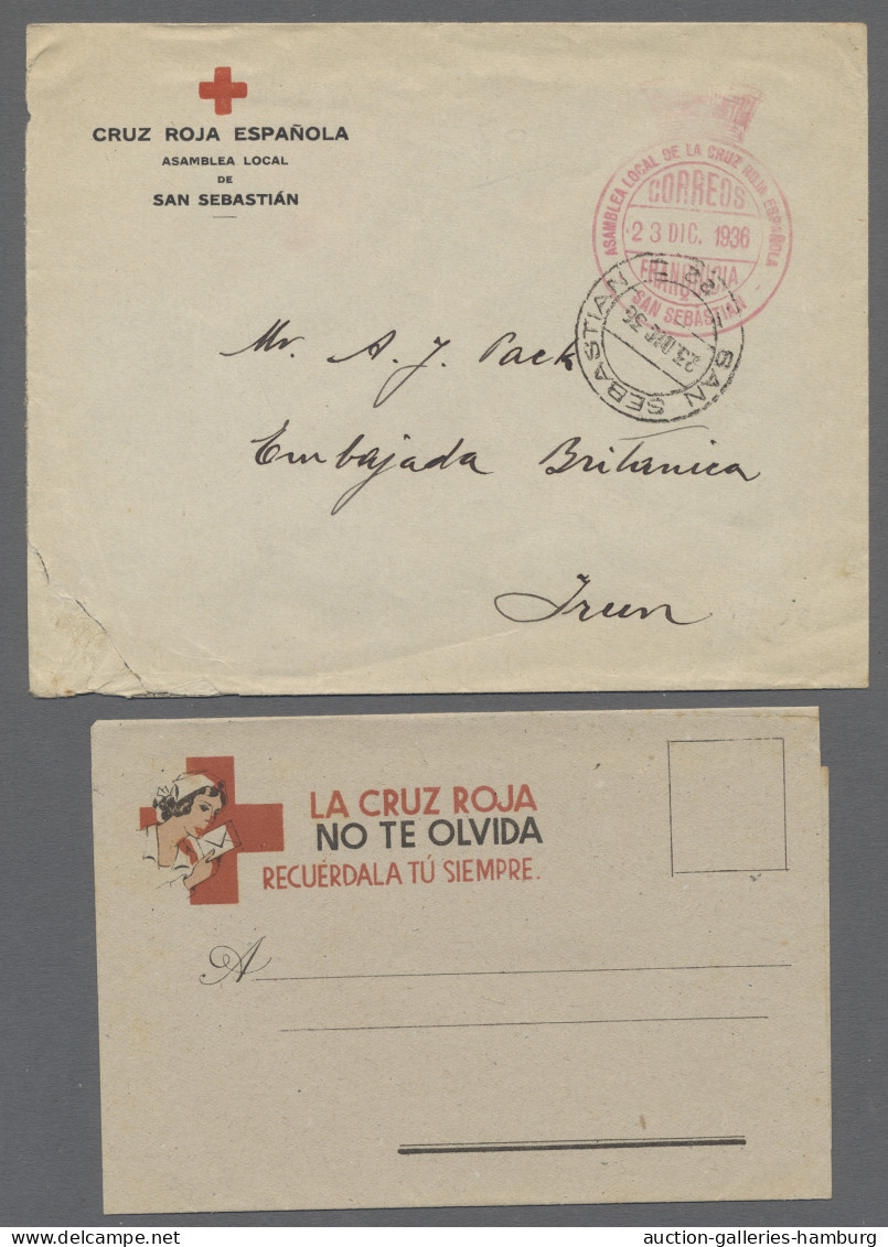 Cover Spain: 1936-39, Vier Briefe Spanisches Rotes Kreuz, Einmal Durch Vermittlung Des - Brieven En Documenten