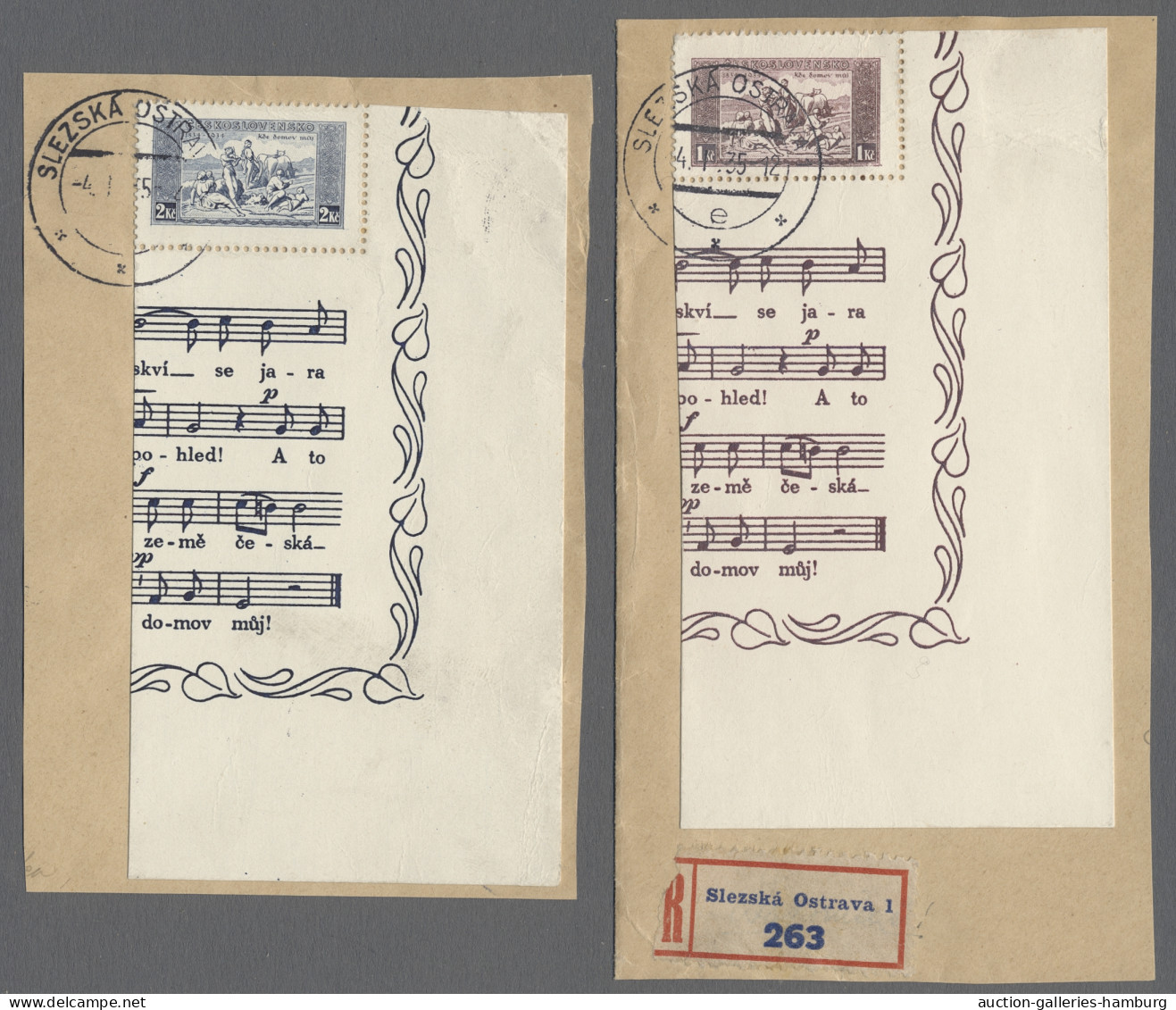 (*) Czechoslowakia: 1934, 100 Jahre Tschechische Nationalhymne "Kde Domov Muj?", 1 K - Ungebraucht