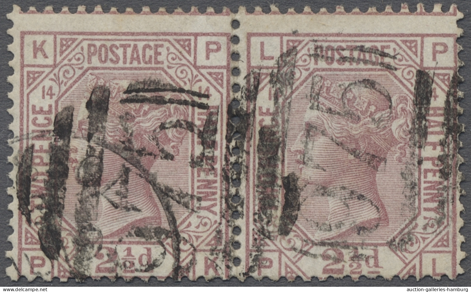 Pair/o Cyprus: 1878/1880, Großbritannien "Victoria" 2 1/2 Pence Lilarosa Aus Der Platte - Sonstige