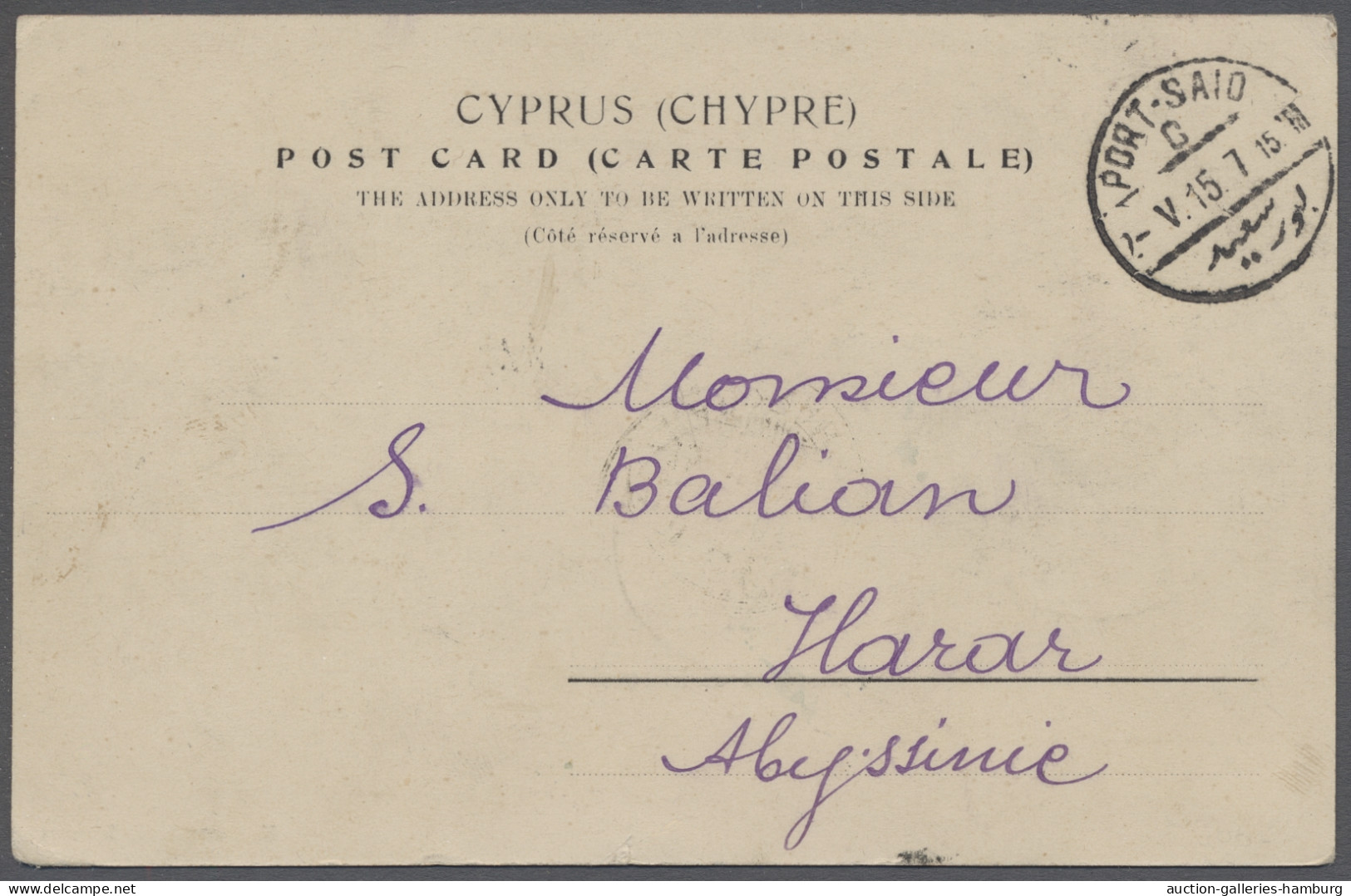 PPC Cyprus: 1915, Ansichtskarte (Motiv: Limasol-Panoramablick In Farbe) Aus Larnaca - Otros