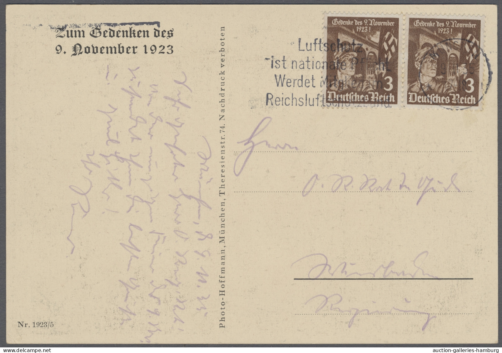 AK Ansichtskarten: Propaganda: 1935, "Zum Gedenken Des 9. November 1923", Bildmotiv - Partis Politiques & élections