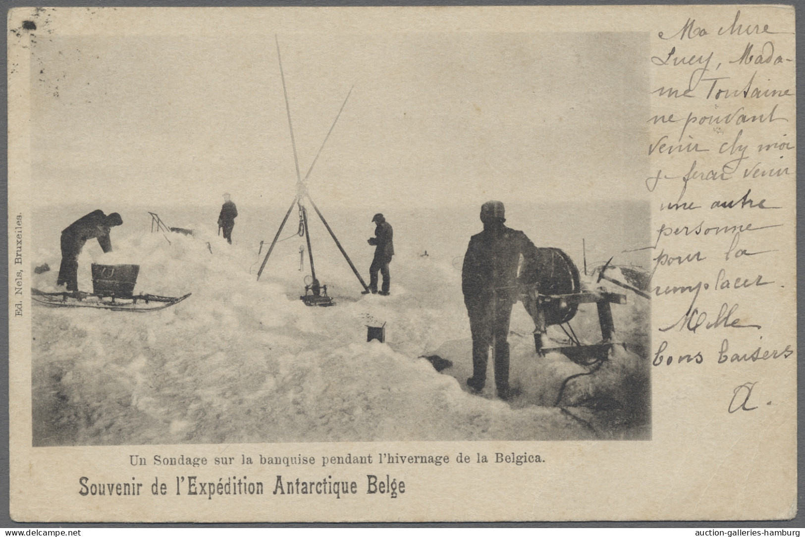 PPC Thematics: Antarctic: 1900, Belgian Antarctic Expedition, Four Different Postal - Sonstige