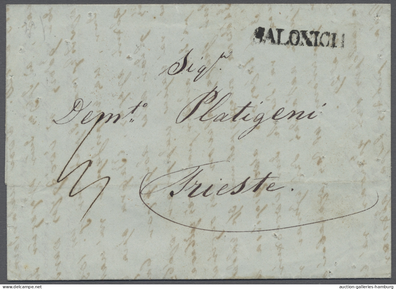 Cover Thematics: Medicine & Health: 1841, Letter From Greece Showing SALONICH (straigh - Médecine