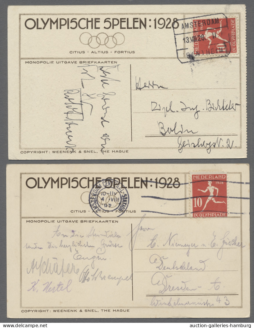 PPC Thematics: Olympic Games: 1928, AMSTERDAM, Vier Bildkarten Des Verlags Weenenk & - Andere & Zonder Classificatie