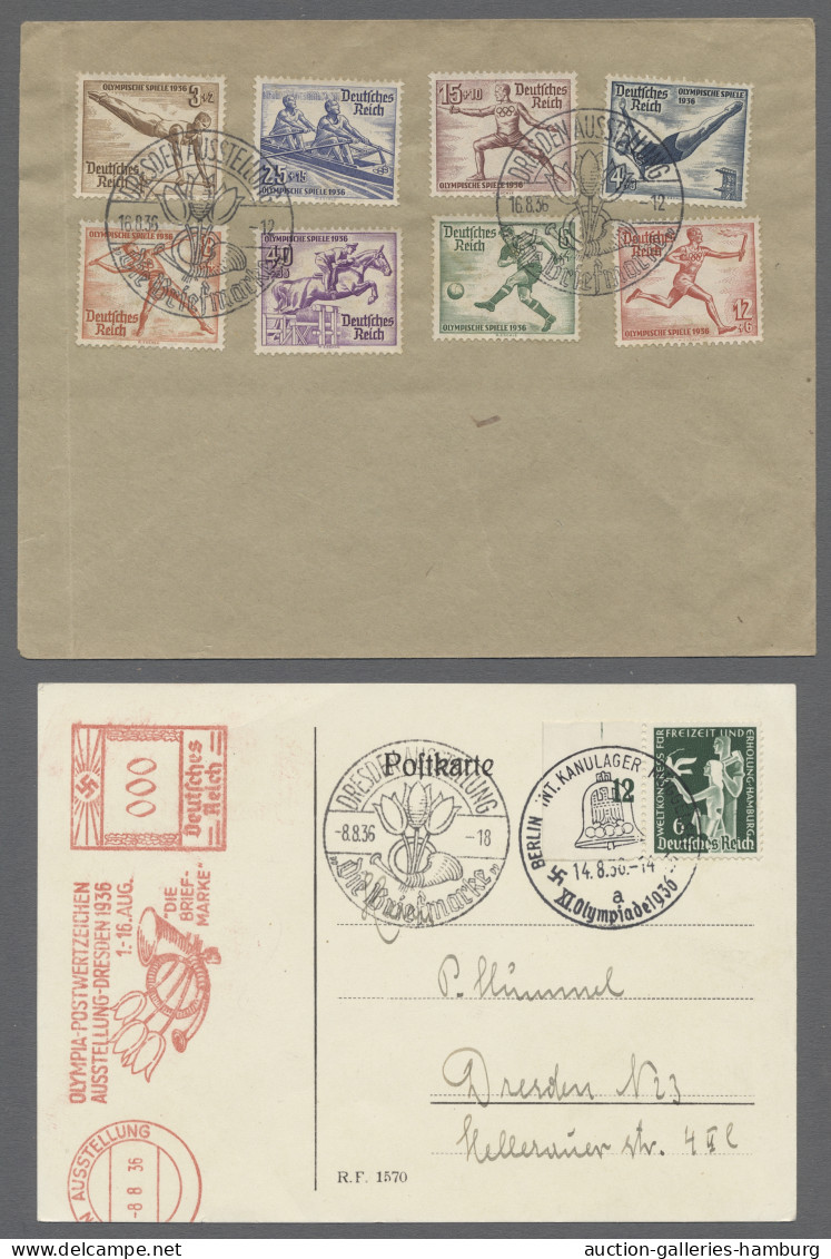 Cover/GA Thematics: Olympic Games: 1936, BERLIN, Acht Belege Jeweils Mit Den Guten Sonder - Otros & Sin Clasificación