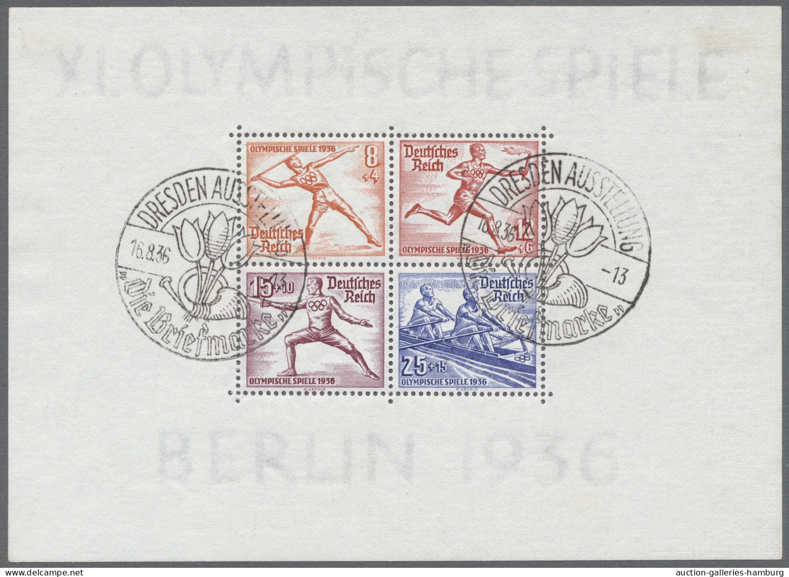 Cover/o Thematics: Olympic Games: 1936, Drei Belege Und DR Block 6, Jeweils Mit Stempeln - Sonstige & Ohne Zuordnung