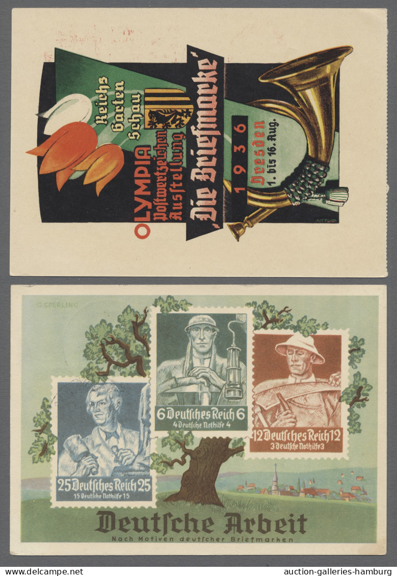 Cover/o Thematics: Olympic Games: 1936, Drei Belege Und DR Block 6, Jeweils Mit Stempeln - Otros & Sin Clasificación