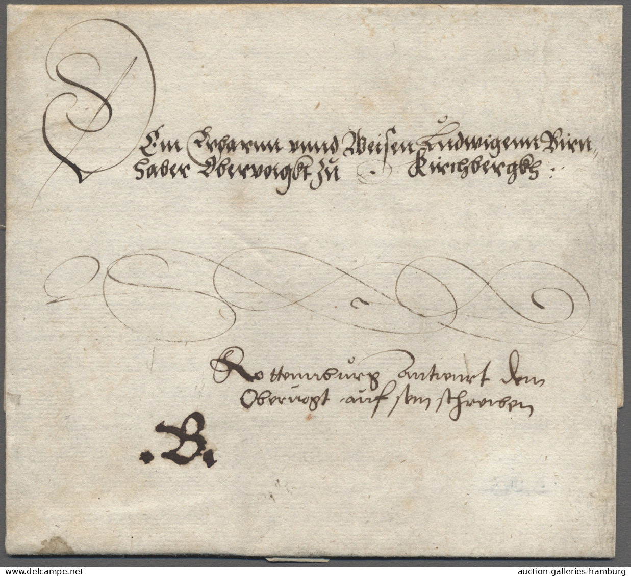 Brf. Bayern - Vorphilatelie: ROTENBURG O.T.; 1562, Gut Erhaltener Schnörkelbrief Von - Préphilatélie
