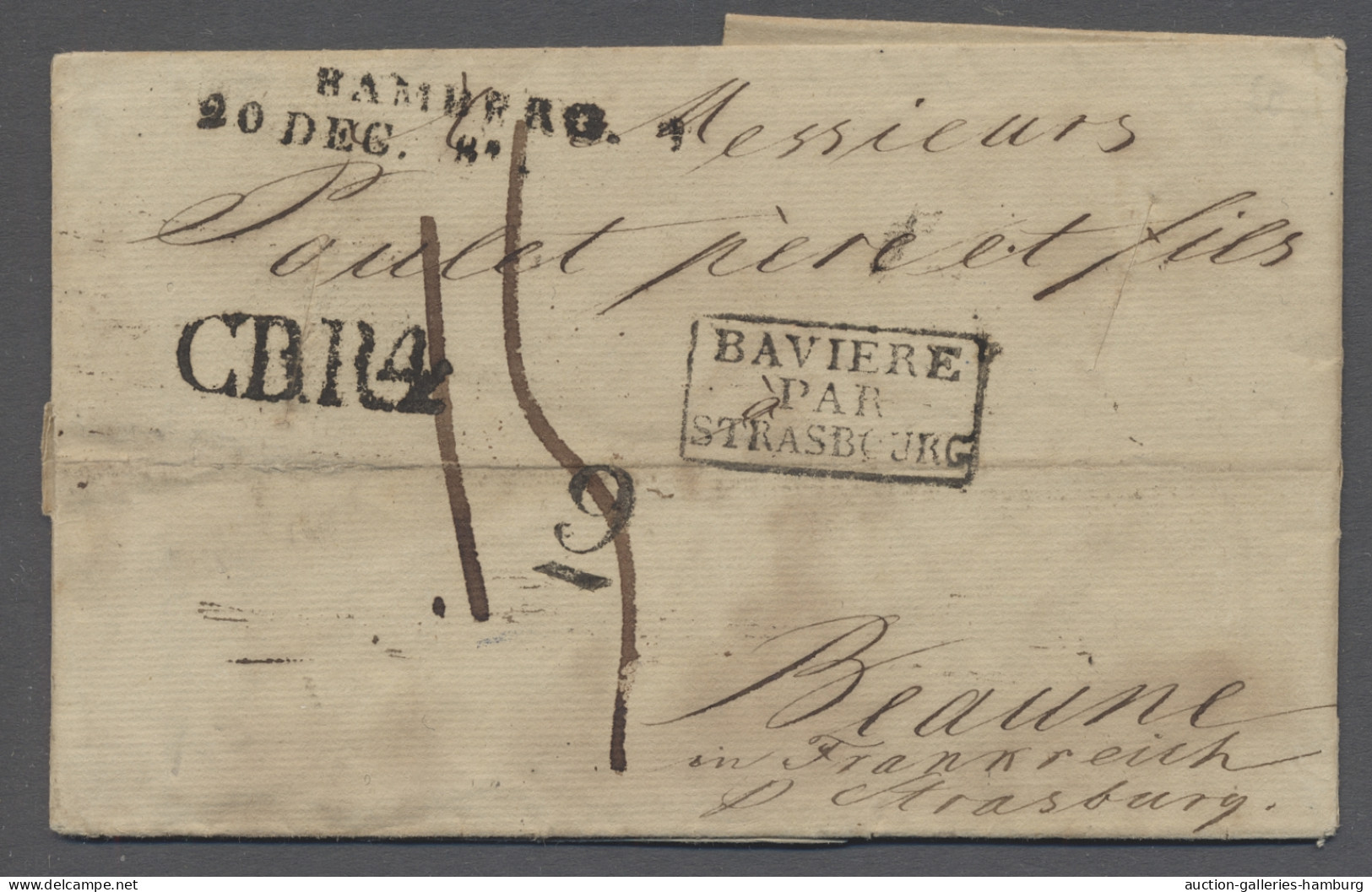 Brf. Bayern - Vorphilatelie: 1831, Cholerabeleg, Brief Von BAMBERG Nach Beaune In Fra - Precursores