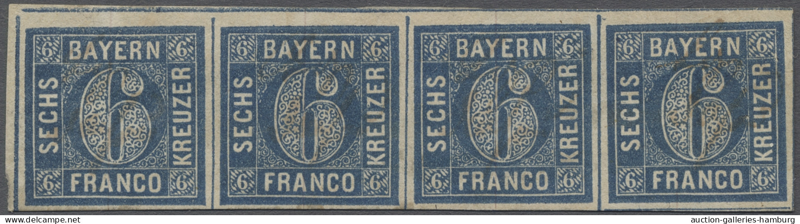 ~ Bayern - Marken Und Briefe: 1862, Freimarke 6 Kr. Blau Im Allseits Voll- Bis Bre - Sonstige & Ohne Zuordnung