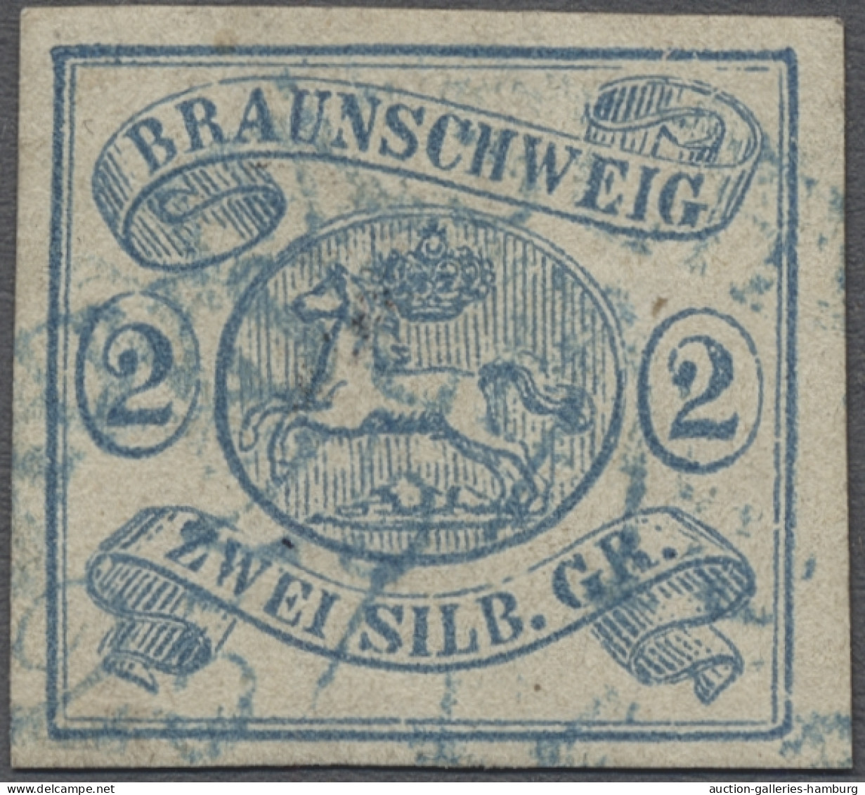 O Braunschweig - Marken Und Briefe: 1852, Wappen, 1. Ausgabe, 2 Sgr. Lebhaftpreußi - Brunswick