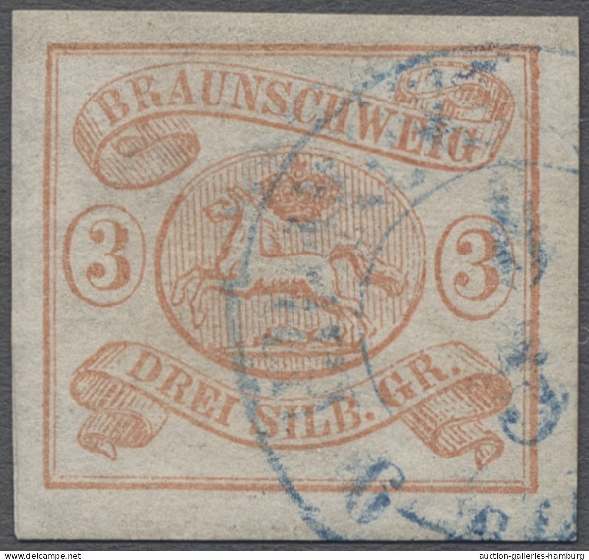 O Braunschweig - Marken Und Briefe: 1852, Freimarke 3 Sgr. Lebhaftorangerot Entwer - Braunschweig