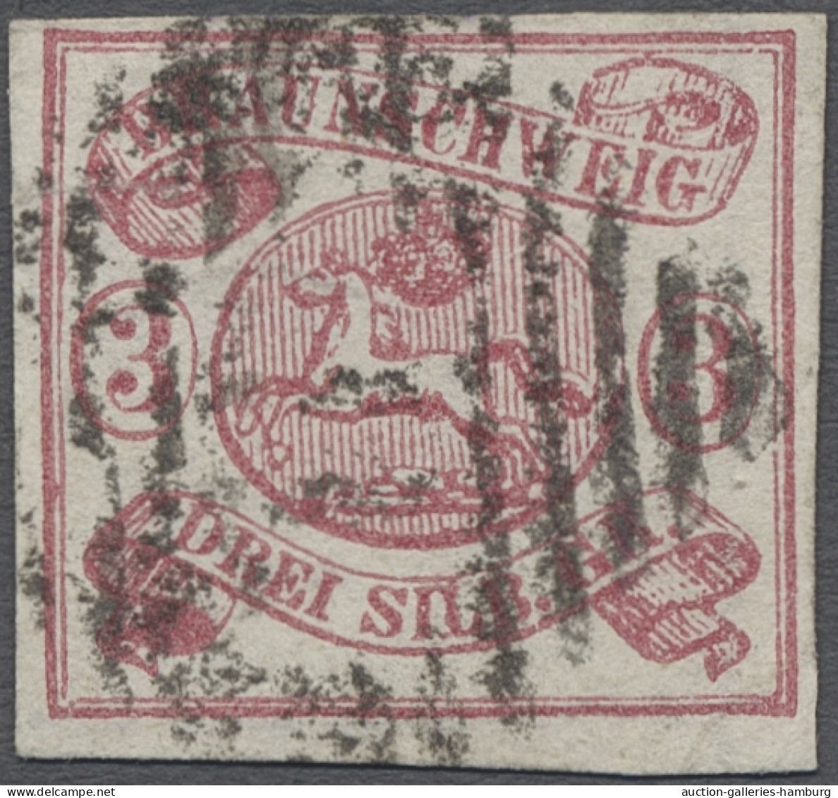 O Braunschweig - Marken Und Briefe: 1861, Freimarke 3 Sgr. Lebhaftkarmin Vollrandi - Brunswick