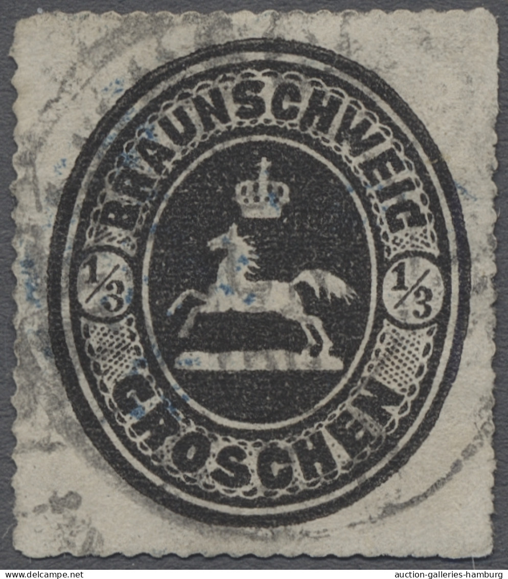 O Braunschweig - Marken Und Briefe: 1865, Freimarke 1/3 Gr. Schwarz Mit Vollständi - Braunschweig