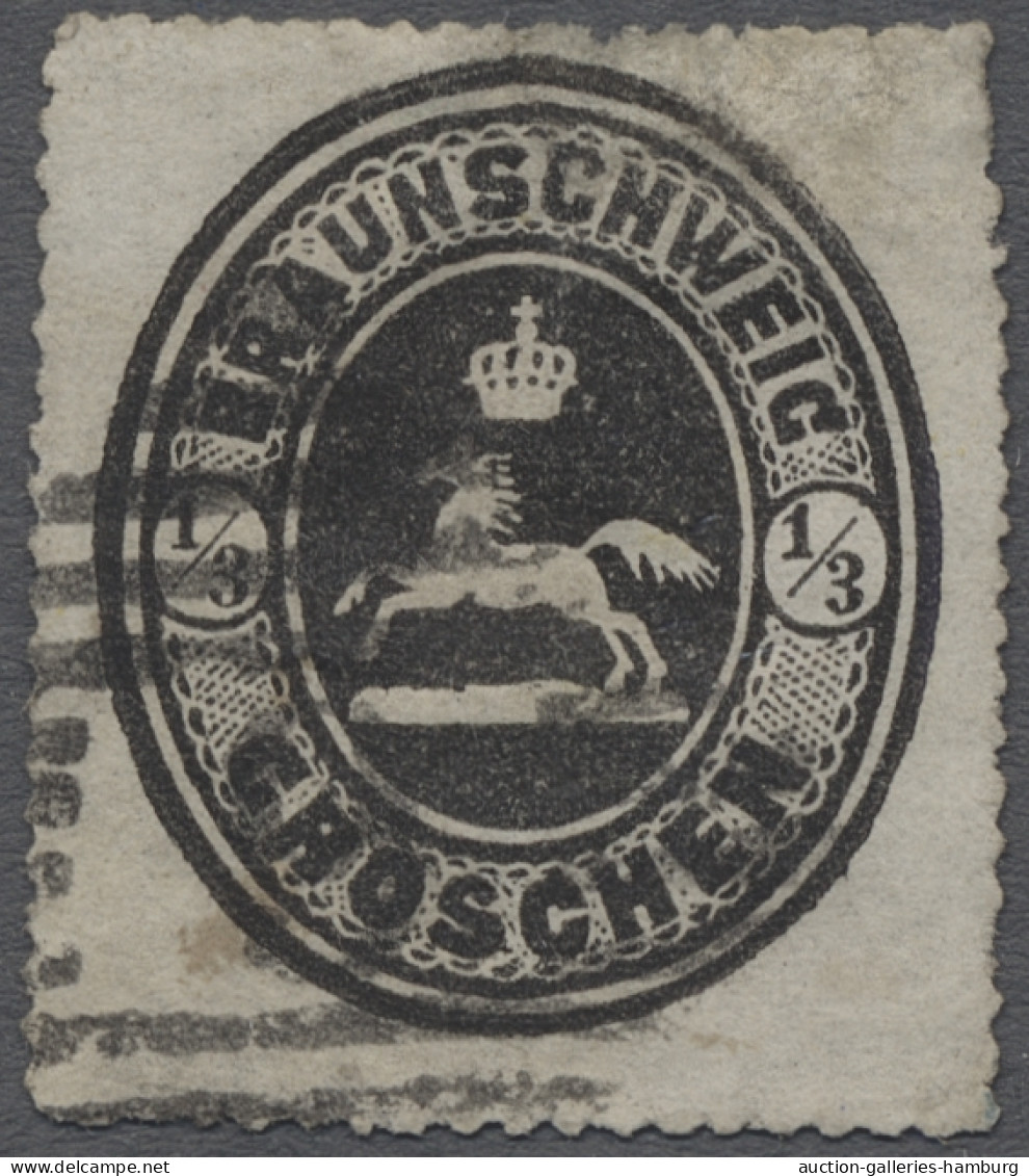 O Braunschweig - Marken Und Briefe: 1865, Freimarke 1/3 Gr. Schwarz Entwertet Mit - Braunschweig